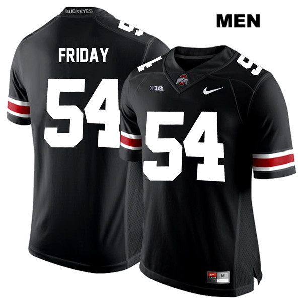 Ohio State Buckeyes Men's Tyler Friday #54 White Number Black Authentic Nike College NCAA Stitched Football Jersey DB19P01FC